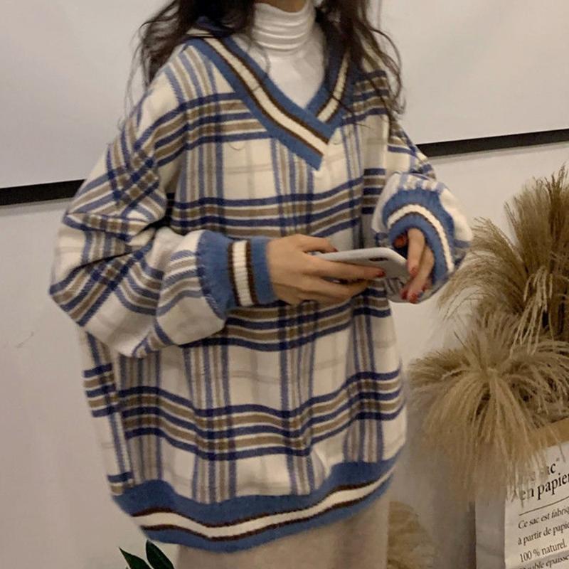 Missnight Vintage Plaid Woman Sweaters V Neck Long Sleeve Oversized Sweater Pullover Korean Style Streetwear 2XL, Pink sweater
Missnight Vintage Plaid Woman Sweaters V Neck Long Sleeve Oversized Sweater Pullover Korean Style Streetwear 2XL, Pink sweater