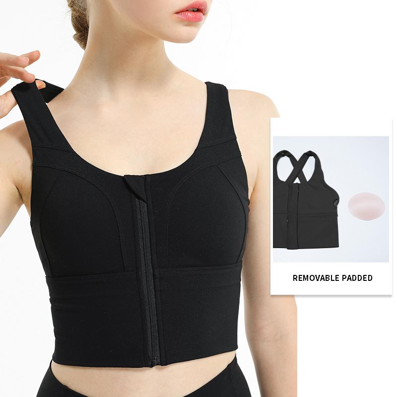 Women Sport Zipper Bra Yoga Black Crop Top Fitness Padded Bralette Workout Gym Underwear Jogging Femme
Women Sport Zipper Bra Yoga Black Crop Top Fitness Padded Bralette Workout Gym Underwear Jogging Femme