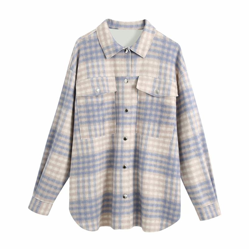 Elegant women plaid shirts fashion 2020 ladies loose pocket shirt vintage female stylish oversize blouses streetwear girls shirt, Blue
Elegant women plaid shirts fashion 2020 ladies loose pocket shirt vintage female stylish oversize blouses streetwear girls shirt, Blue