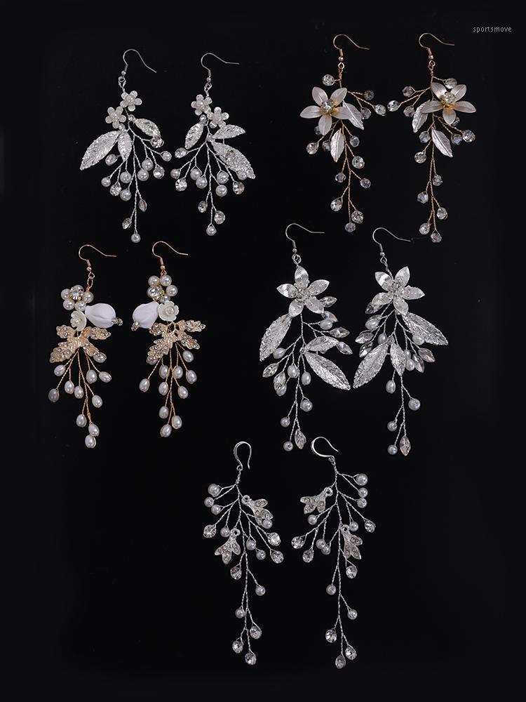 Bridal Earring Handmade Rhinestones Crystal Pearl Leaf Accessories Wedding Dangle Earring Bridal Fashion Women Girl drop Jewelry1
Bridal Earring Handmade Rhinestones Crystal Pearl Leaf Accessories Wedding Dangle Earring Bridal Fashion Women Girl drop Jewelry1