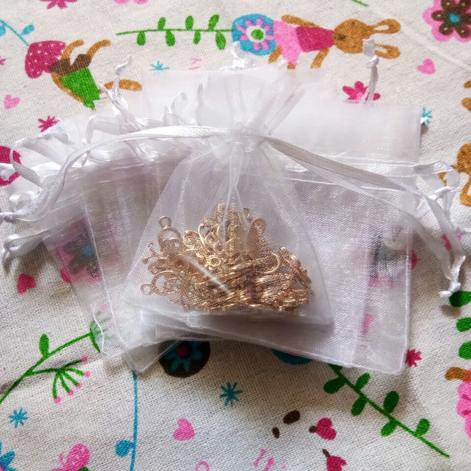 Wholesale 1000 Pcs/lot White Organza Drawstring Pouches 5x7 7x9 9x12 10x15cm Jewelry Gift Bags Wedding Packaging Bags&Pouches T200602