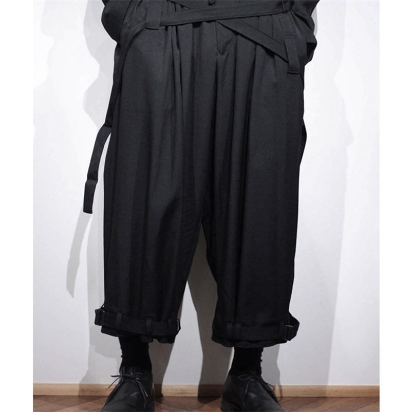 Nine-point with straps men' adjustable yamamoto wind YOHJI autumn and winter black ribbon feet trousers 201218
Nine-point with straps men' adjustable yamamoto wind YOHJI autumn and winter black ribbon feet trousers 201218