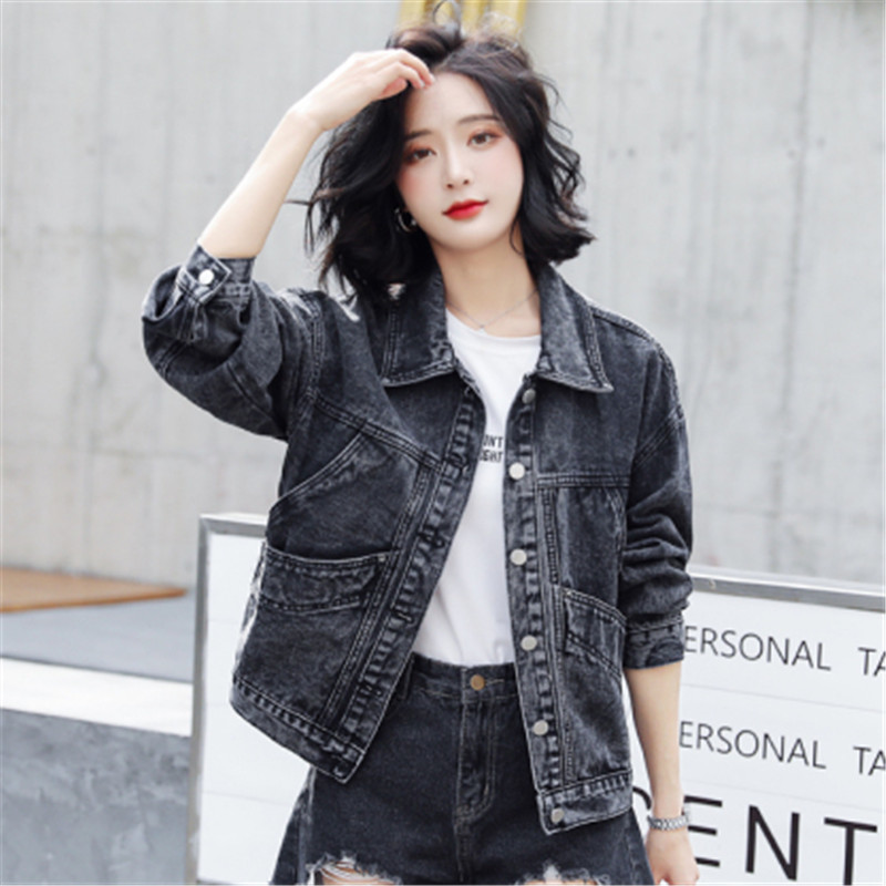 Women's jean jacket black autumn 2020 new Korean style long sleeve lets loose coats and jackets 96b
Women's jean jacket black autumn 2020 new Korean style long sleeve lets loose coats and jackets 96b