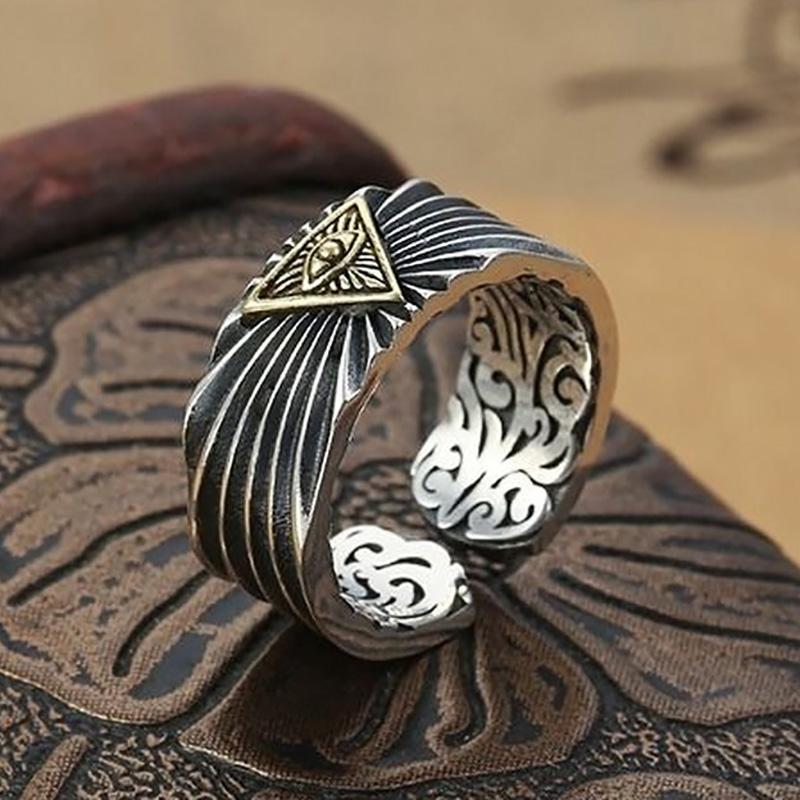 The new silver trend retro handmade all-knowing neutral men and women models God's eye opening adjustable ring jewelry
The new silver trend retro handmade all-knowing neutral men and women models God's eye opening adjustable ring jewelry