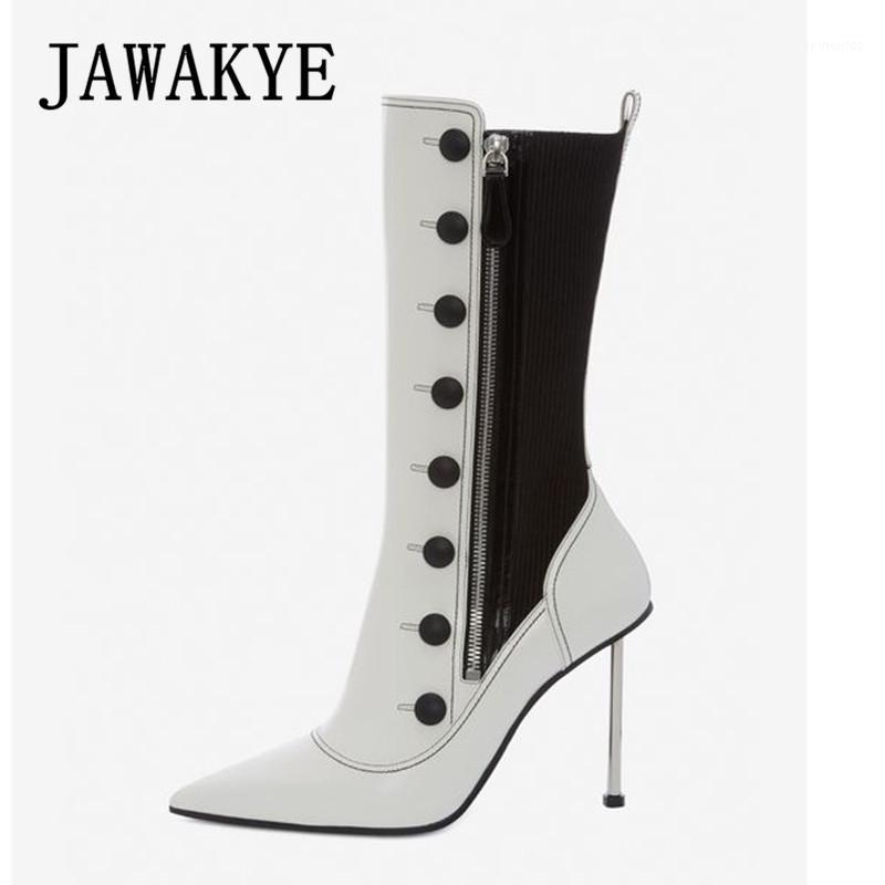High Heel Mid-calf Long Boots Pointed Toe White Black Patchwork Formal Party Shoes Winter Boots Silver Stiletto Heel Botas Mujer1, Black 10cm
High Heel Mid-calf Long Boots Pointed Toe White Black Patchwork Formal Party Shoes Winter Boots Silver Stiletto Heel Botas Mujer1, Black 10cm