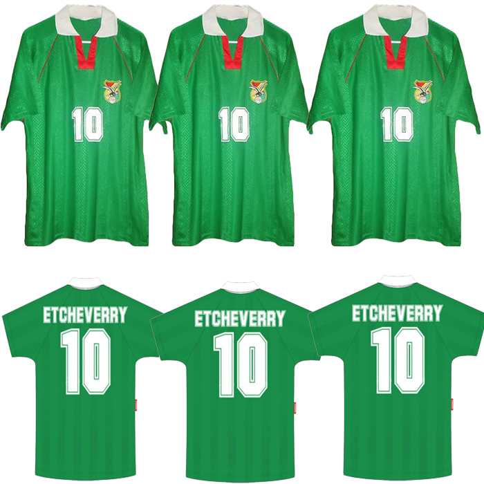 Bolivia 1994 Retro version Sport Club do retro ETCHEVERREY 10 Soccer Jersey 94 Short sleeve uniform vintage kits Football Shirts, Green
Bolivia 1994 Retro version Sport Club do retro ETCHEVERREY 10 Soccer Jersey 94 Short sleeve uniform vintage kits Football Shirts, Green