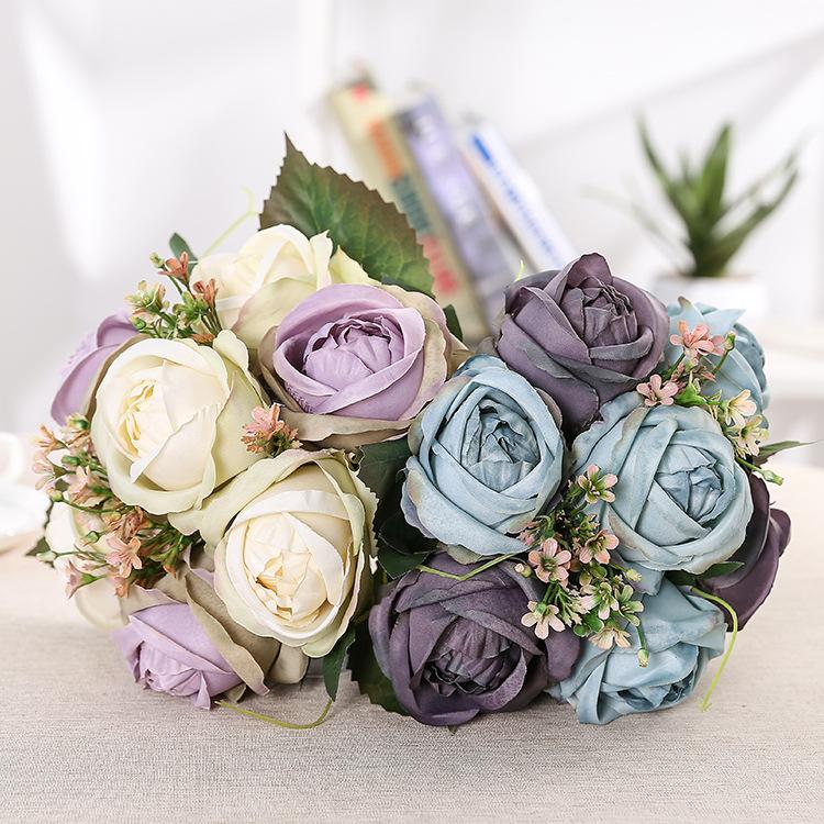 Europen Style High Quality 7 Heads Rose Bouquet Artificial Plant Wedding Decoration Ornaments Beam Flowers Wholesale, Blue
Europen Style High Quality 7 Heads Rose Bouquet Artificial Plant Wedding Decoration Ornaments Beam Flowers Wholesale, Blue