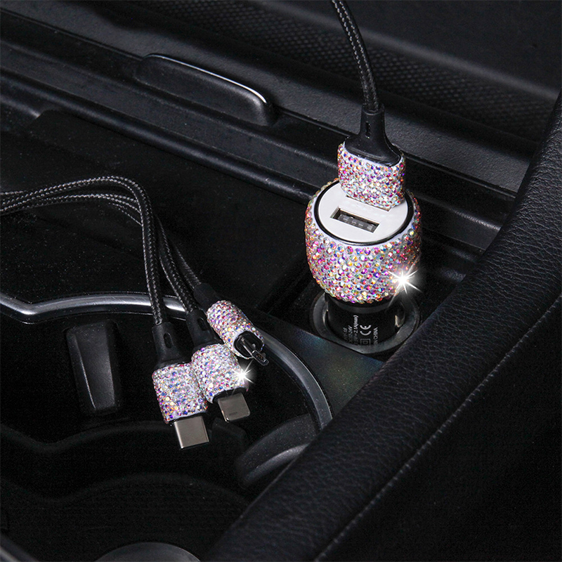 Car Charger Phone Charging Cable Data Line Universal Adapter Charging Diamond Bling Dual USB Car Decorations Decor For Mobile Phone Free DHL
Car Charger Phone Charging Cable Data Line Universal Adapter Charging Diamond Bling Dual USB Car Decorations Decor For Mobile Phone Free DHL