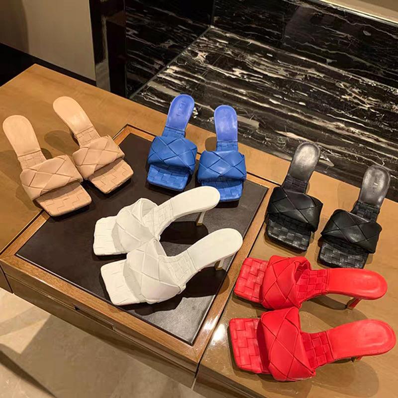 Luxury Designer Woven Sandals 2021 Fashion Square Toe Weave High Heels Shoes Women Slippers Ladies Beach Sandals Slides Shoes, Light blue
Luxury Designer Woven Sandals 2021 Fashion Square Toe Weave High Heels Shoes Women Slippers Ladies Beach Sandals Slides Shoes, Light blue