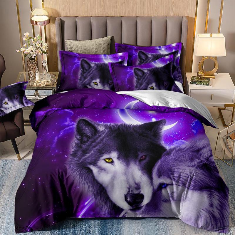 Wong Bedding Purple Wolves Bedding Set Duvet Quilt Cover Single Double Queen King Size 3pcs, As pic
Wong Bedding Purple Wolves Bedding Set Duvet Quilt Cover Single Double Queen King Size 3pcs, As pic
