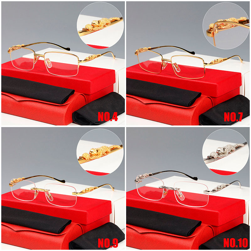 2021ic Fashion Square Sunglasses Men Women Exquisite Cheetah Optical Eyeglasses Small Leopard Sier Gold Metal Frames Unisex With Box Good quality