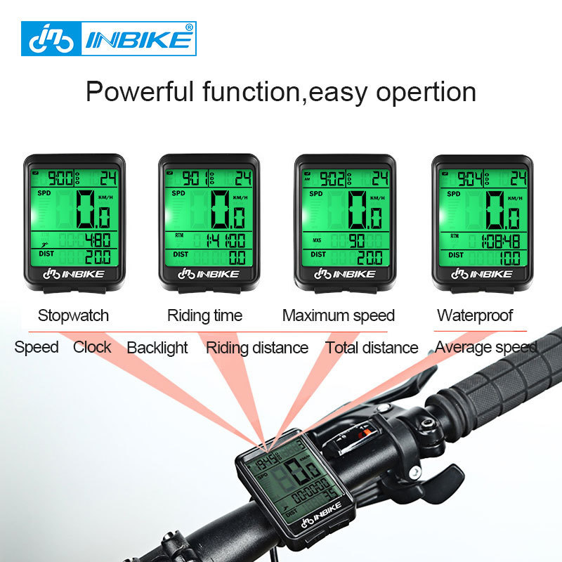Inbike 2.1 in Bicycle Computer Waterproof Bike Odometer Wireless and Wired Cycling Stopwatch Speedometer Watch Bike Accessories 201120