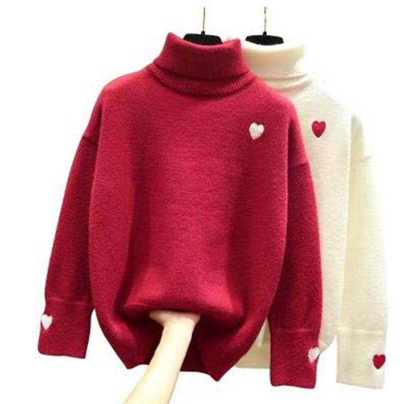 Women's Oversized Turtleneck Wool Cashmere Blend Sweater - Beige, Long Sleeve, Cozy Winter Pullover B4