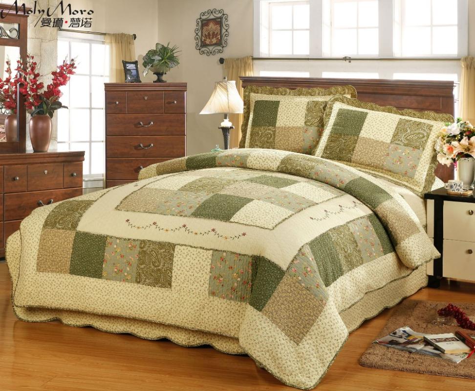 Green Bedspread Bettdecke Patchwork/Grids Colchas Coverlet Comforter 3pcs Bedding set Cubrecamas Quilted Bedcover Pillowcase, Picture color
Green Bedspread Bettdecke Patchwork/Grids Colchas Coverlet Comforter 3pcs Bedding set Cubrecamas Quilted Bedcover Pillowcase, Picture color