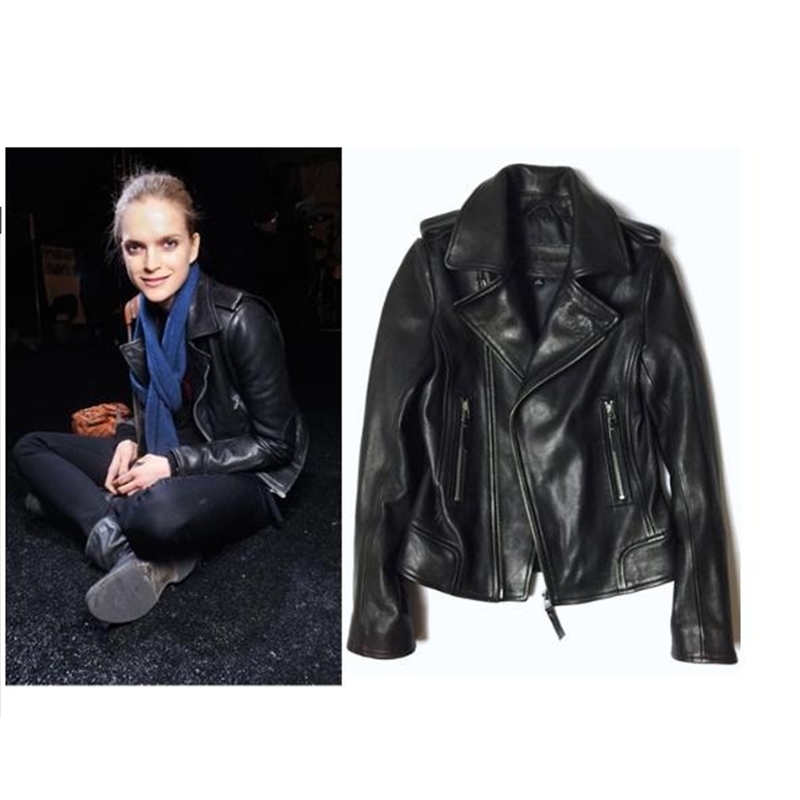 Free shipping, new quality women Genuine leather jacket.fashion sheepskin biker clothes,casual slim leather coat,wholesales 201029