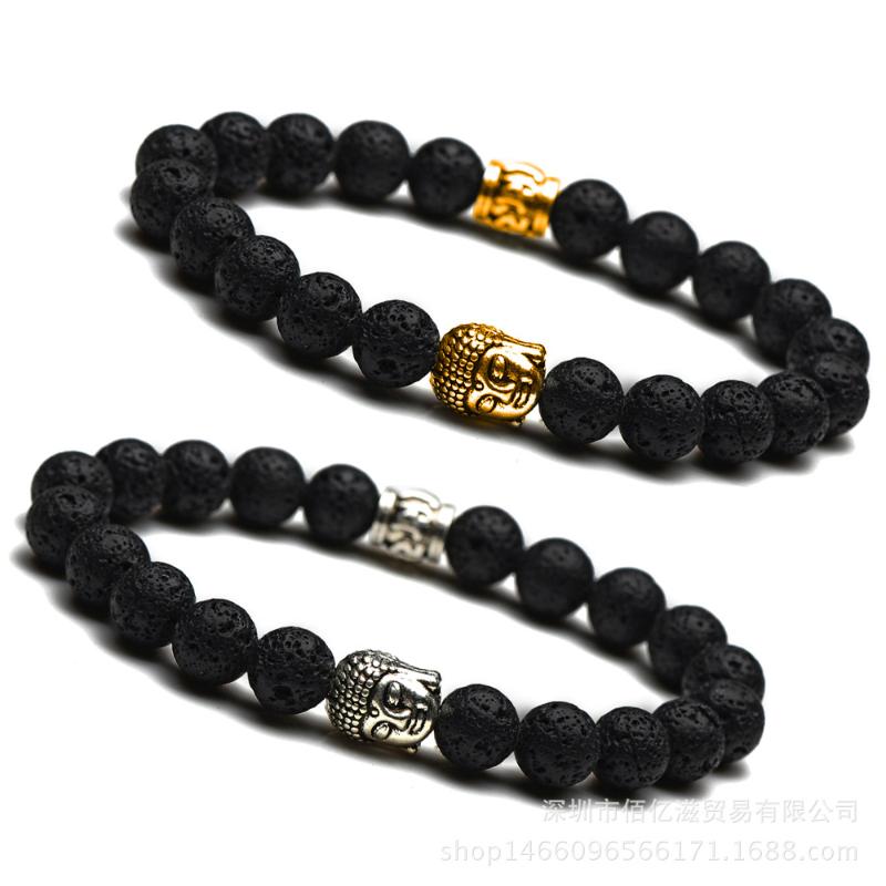 Electroplating Buddha Head And Beads Six-Character Mantra Sanskrit Alloy Bracelet 8Mm Natural Stone Lava Stone
Electroplating Buddha Head And Beads Six-Character Mantra Sanskrit Alloy Bracelet 8Mm Natural Stone Lava Stone