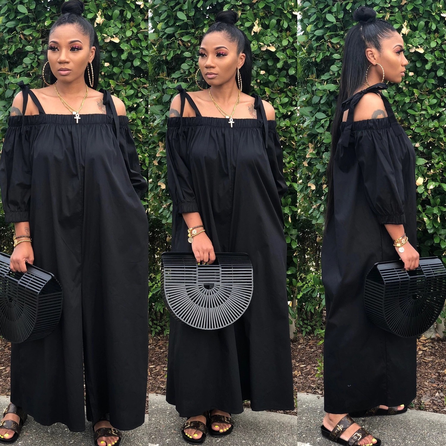 Fashion Women Jumpsuits Loose Style Slash Neck Lace up Straps Long Sleeves Elegant Lady Jumpsuits Rompers Straight Pants Fall 201007