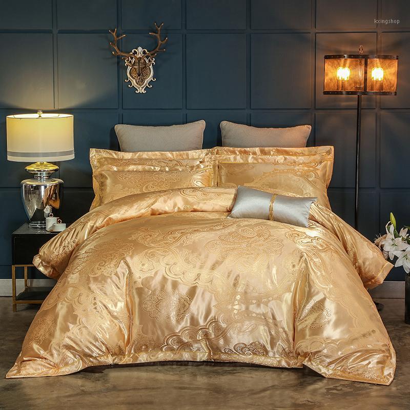 Silk Satin Cotton Luxury Bedding Set Queen King size Gold Grey Bed set Duvet cover Fitted Bed sheet linge de lit ropa de cama1, Bedding set 4
Silk Satin Cotton Luxury Bedding Set Queen King size Gold Grey Bed set Duvet cover Fitted Bed sheet linge de lit ropa de cama1, Bedding set 4