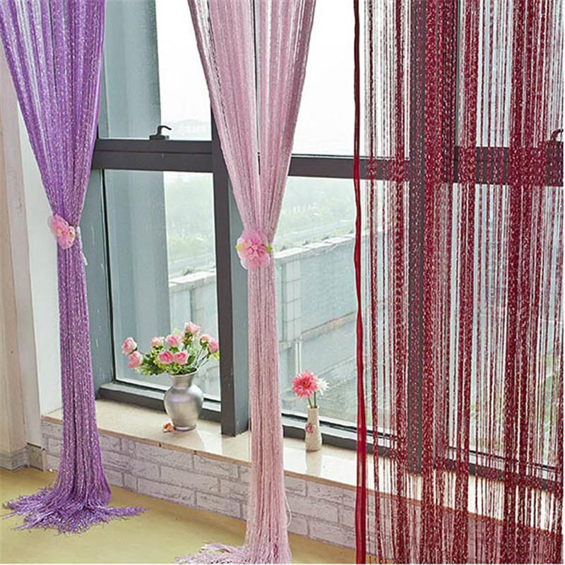 Silver Silk String Curtain Tassel Window Door Home Curtain Divider Sheer Curtains, Red
Silver Silk String Curtain Tassel Window Door Home Curtain Divider Sheer Curtains, Red