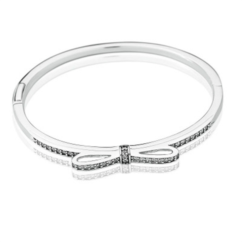 925 Sterling Silver Sparkling Bow Bangle Bracelet Original Box for Pandora CZ Diamond Women Weddnig Gift Jewelry Bracelets 3 K2
925 Sterling Silver Sparkling Bow Bangle Bracelet Original Box for Pandora CZ Diamond Women Weddnig Gift Jewelry Bracelets 3 K2