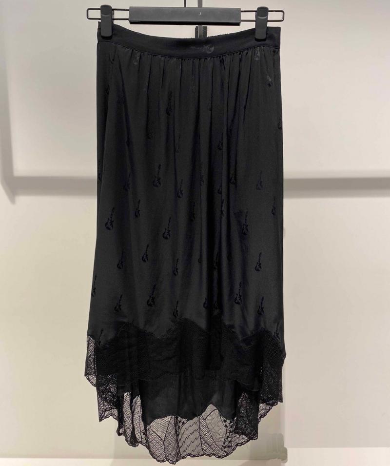 Lace stitching print women silk dress casual wild Elastic waist lady midi skirt, As pic
Lace stitching print women silk dress casual wild Elastic waist lady midi skirt, As pic