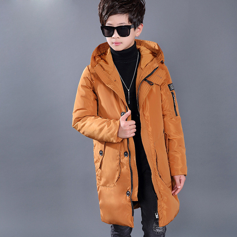 Children snowsuit Winter Warm Down Jackets for Boys Clothes Teenage clothing Kids Parkas Long Coat Size 10 12 14 16 Year 201126