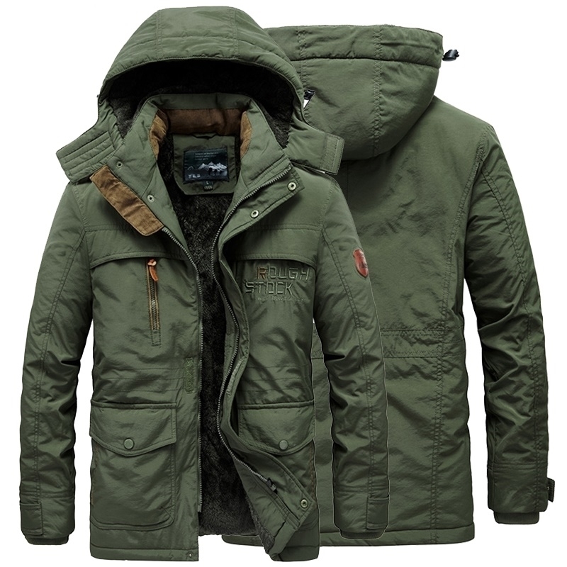 Winter Mens Military Jacket Thick Warm Hooded Men Parka Coat Casual Fleece Cotton Padded Male Windbreaker Thermal Outerwear 201203
