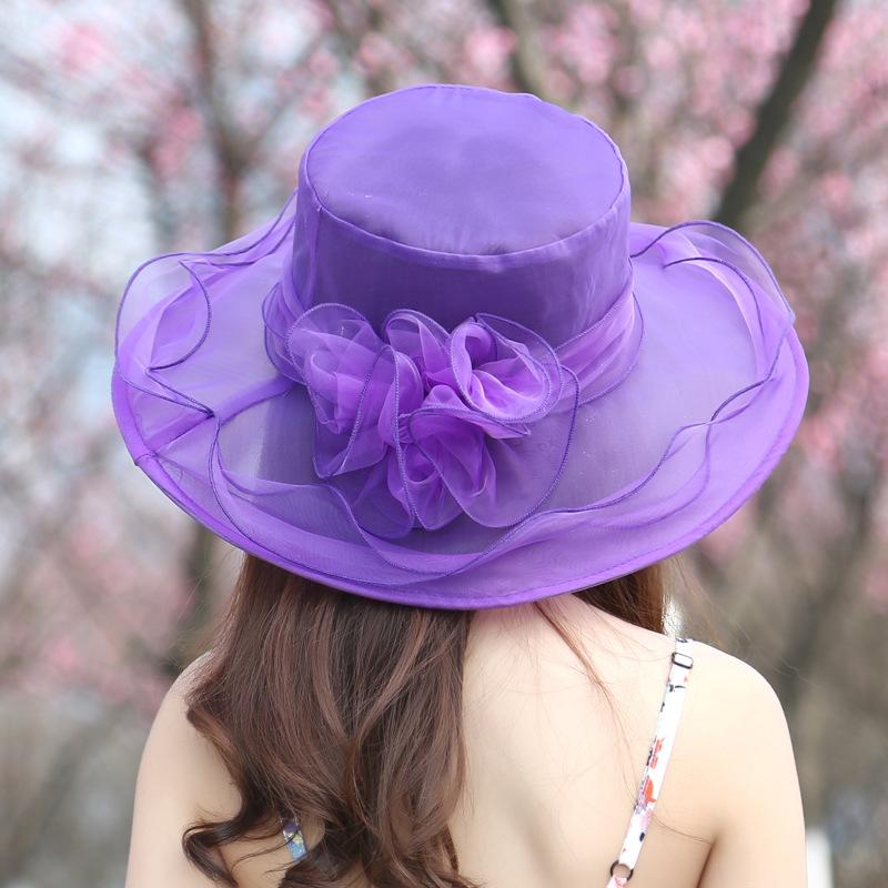Fashion Summer Sun Hats For Women Elegant Ladies Vintage Hat Wide Large Brim With Big Flower Fedoras 11 Colors, White
Fashion Summer Sun Hats For Women Elegant Ladies Vintage Hat Wide Large Brim With Big Flower Fedoras 11 Colors, White