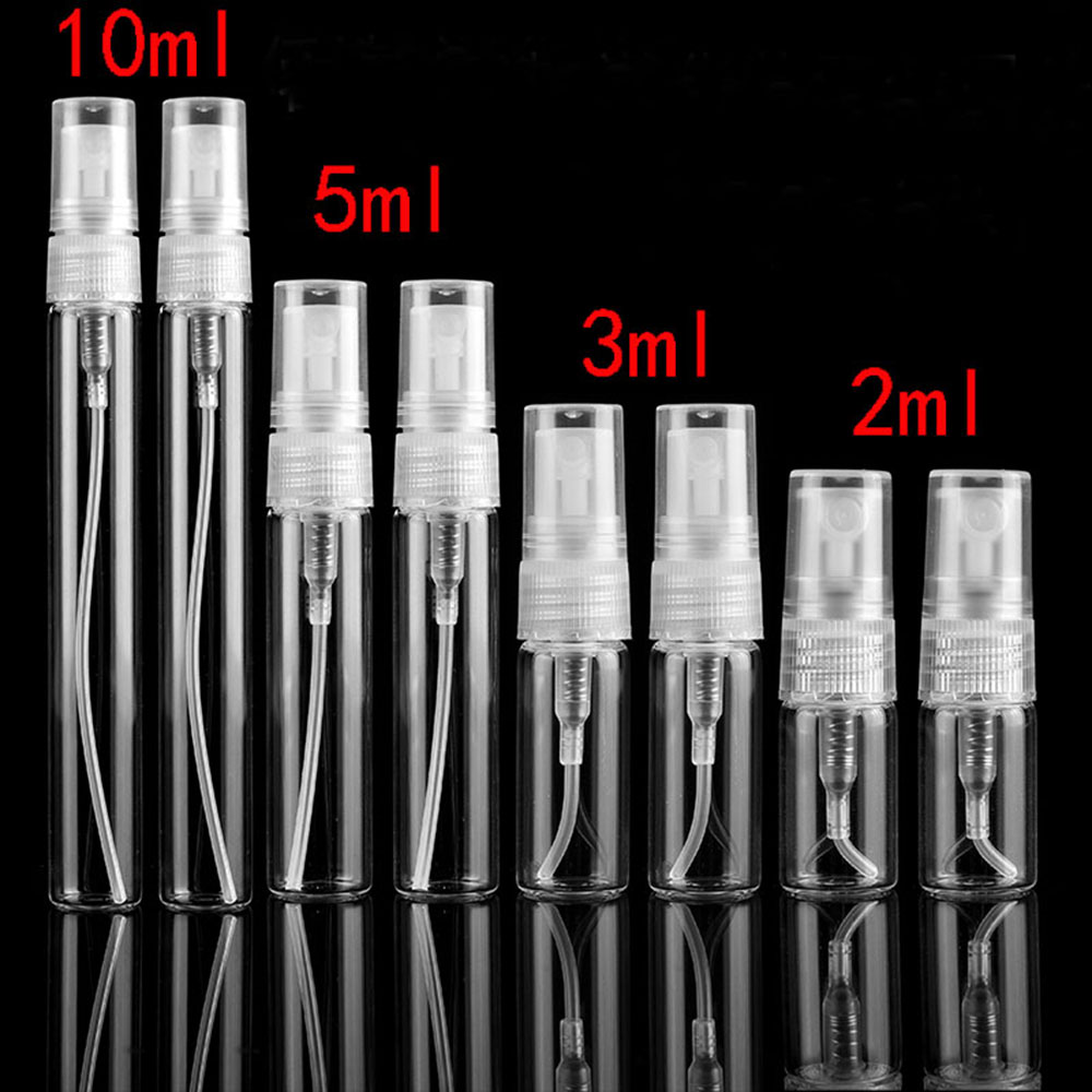 100pcs 2ml 3ml 5ml 10ml Clear Thin empty Glass Spray Bottle Sample Glass Vials Portable Mini Perfume Atomizer refillable
100pcs 2ml 3ml 5ml 10ml Clear Thin empty Glass Spray Bottle Sample Glass Vials Portable Mini Perfume Atomizer refillable