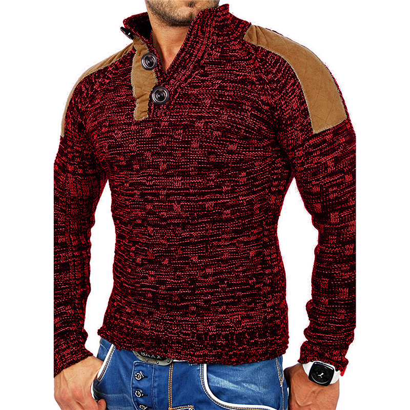 Men's Warm Pullover Sweaters with Buttons Oversized Knitted Wool Pullovers Jumpers Men Turtleneck New Men Clothing 201022