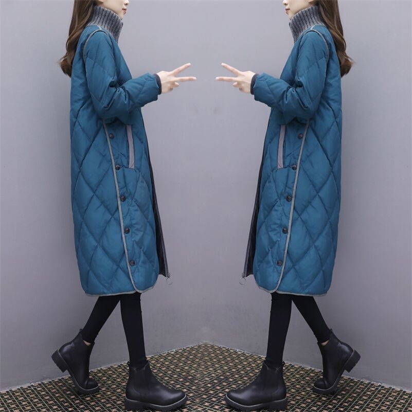 New Plus Size Women Parkas Winter Warm Coat Slim Cotton Padded Basic Jacket Female Casual Long Outwear Feminina 201217