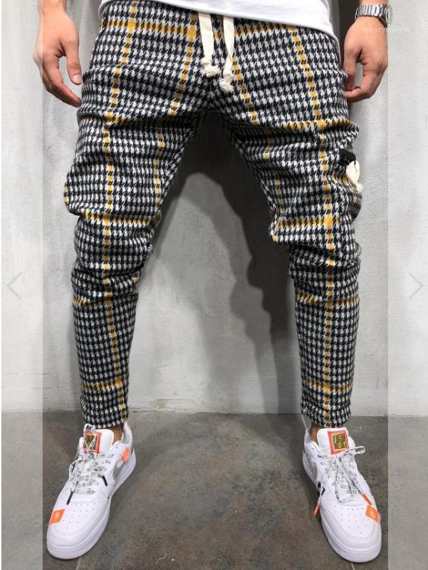 2019 new men jogger hip hop sports pants casual zipper pocket pants skinny striped high casual for men1, Blue
