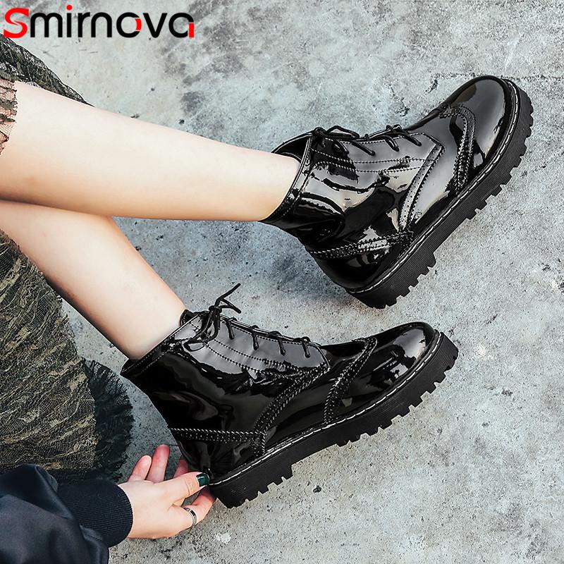 Smirnova 2020 new ankle boots round low heels autumn winter boots casual lace up ladies prom black
Smirnova 2020 new ankle boots round low heels autumn winter boots casual lace up ladies prom black