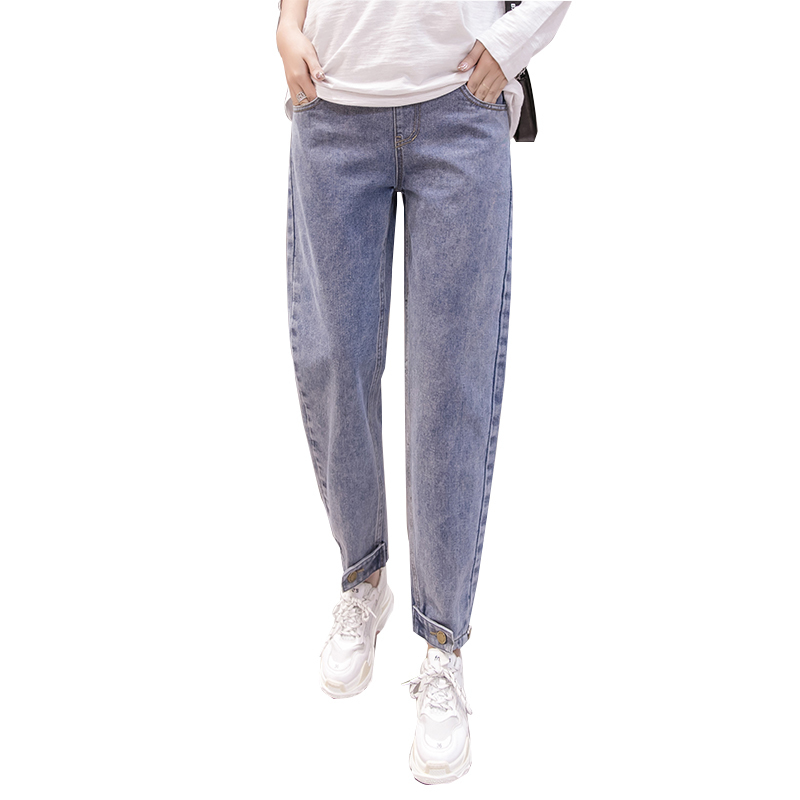 5088# Denim Loose Maternity Jeans High Waist Adjustable Belly Pants Clothes for Pregnant Women Spring Fashion Pregnancy Trousers LJ201114