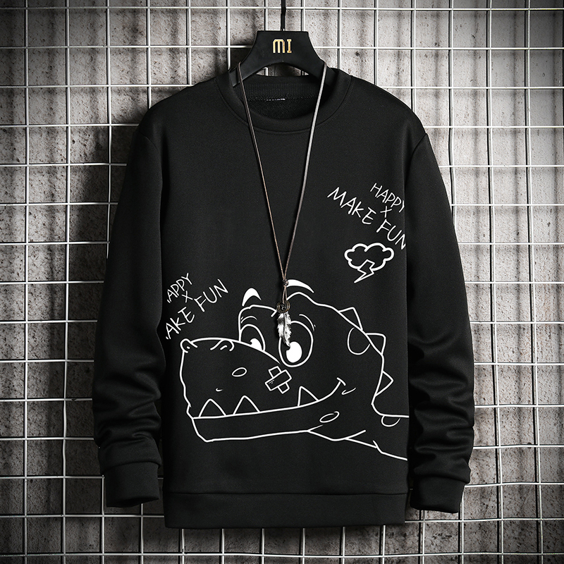Long Sleeve Harajuku Sweatshirts Men 2020 New Fashion Cartoon Color Hoodie Mens Casual O-Neck Patchwork Sweatshirt for Young Men Y0111