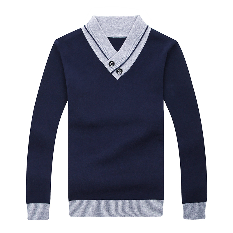 MIACAWOR Cashmere Sweater Men Autumn Winter Thick Warm Pullover Men V-Neck Pull Homme Knitted Wool Sweaters Men Clothes Y269 201224