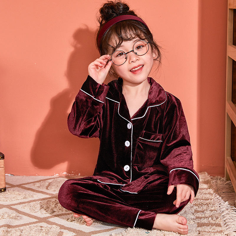 Baby Boy Girl Pleuche Pajamas Sets 2PCS Winter Spring Autumn Kid Sleeping Pajamas Child Warm Sleepwear Home Suit 2-14Y LJ201216