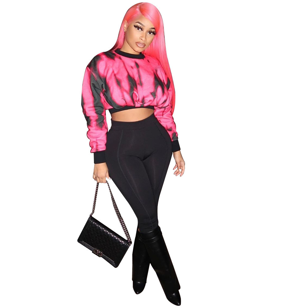 2023 women designers clothes tracksuits winter fashion printed round neck long sleeve pants two pieces sets party dresses