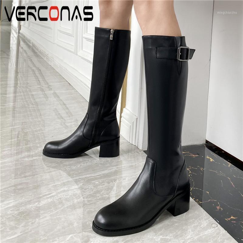 VERCONAS Genuine Leather Women Knee-High Boots New Metal Buckle Shoes Woman Fashion Concise Long Boots 2020 Autumn Winter1, Black
VERCONAS Genuine Leather Women Knee-High Boots New Metal Buckle Shoes Woman Fashion Concise Long Boots 2020 Autumn Winter1, Black