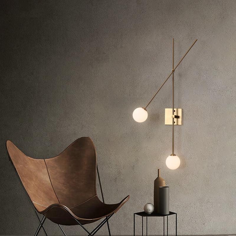 Minimalist double head glass wall lamp Nordic creative corridor staircase geometric strip living room background wall lamp
Minimalist double head glass wall lamp Nordic creative corridor staircase geometric strip living room background wall lamp