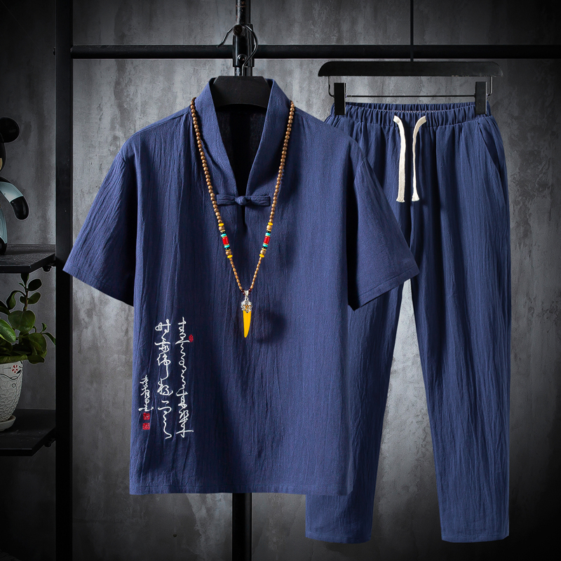 2021 (shirt Pants) Summer Cotton and Linen Quality Male Shirts Embroidered with Short Sleeves Men's Shirt Size M-5xl Tz019 VGAA, Khaki.
2021 (shirt Pants) Summer Cotton and Linen Quality Male Shirts Embroidered with Short Sleeves Men's Shirt Size M-5xl Tz019 VGAA, Khaki.