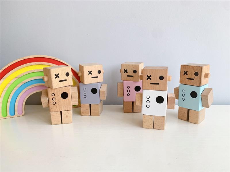 Ins decorations Nordic style children's room wooden decoration rotatable robot wooden toys
Ins decorations Nordic style children's room wooden decoration rotatable robot wooden toys