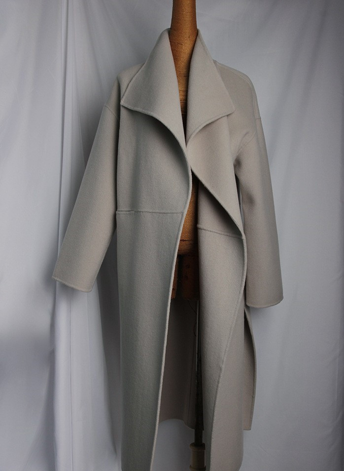 New Women Wool Long Coat Autumn Winter Cashmere Side Slit Big Turn-down Collar Warm Coats Camel Black Grey Color 201216