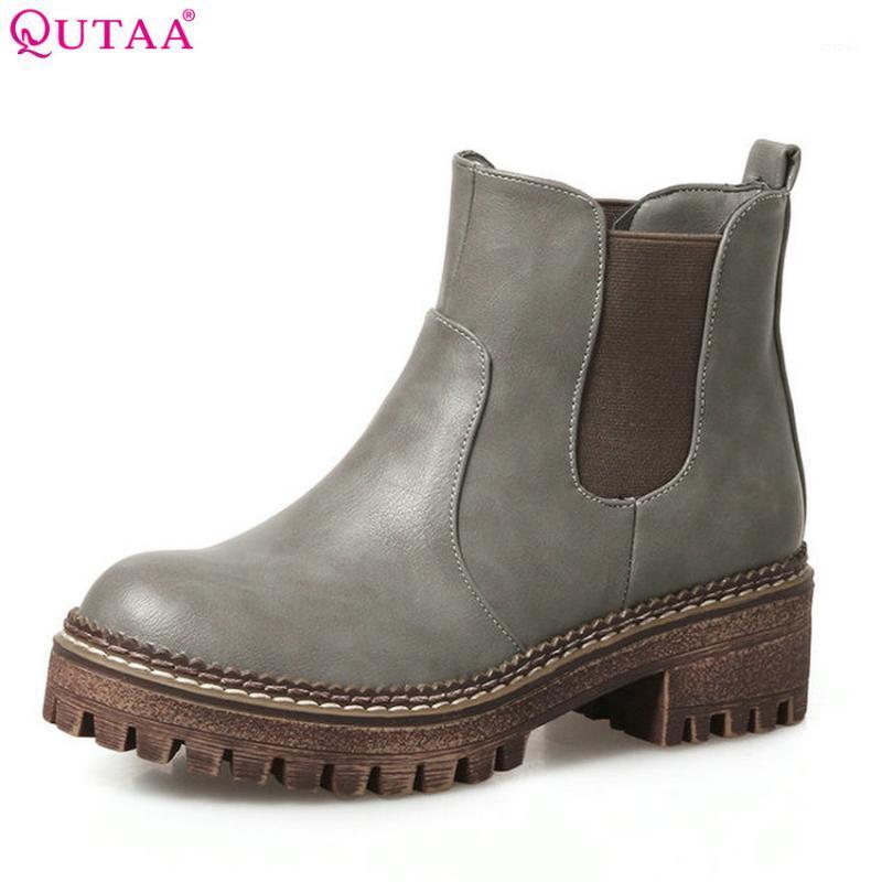 QUTAA 2020 Women Ankle Boots Elastic Band Fashion Pu Leather Square Heel Women Shoes All Match Round Toe Ladies Boots Size 34-431, Black
QUTAA 2020 Women Ankle Boots Elastic Band Fashion Pu Leather Square Heel Women Shoes All Match Round Toe Ladies Boots Size 34-431, Black