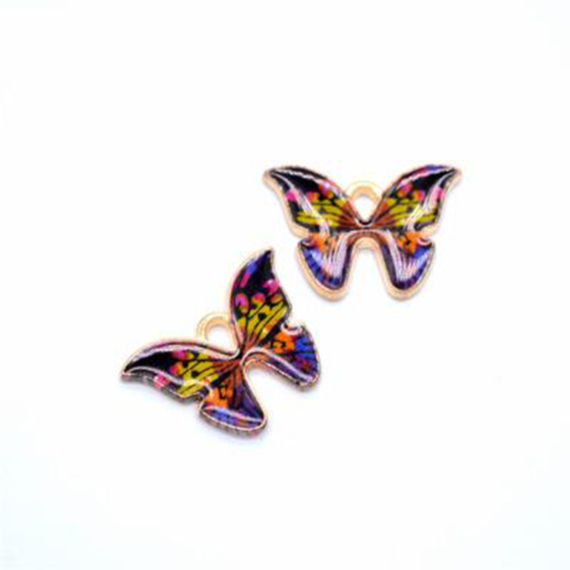 Colorful Butterfly Charms Pendant 100pcs/ Lot Charms 21*15MM Enamel Animal Charm Pendants Fit for Necklace Bracelet DIY Jewelry Making