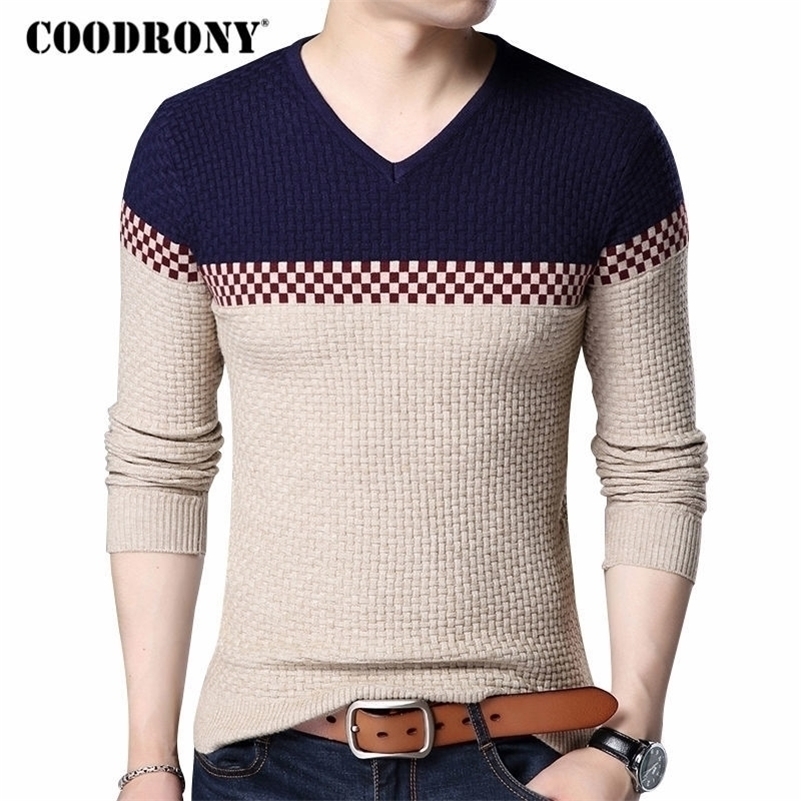 COODRONY Autumn Winter Warm Wool Sweaters Casual Hit Color Patchwork V-neck Pullover Men Brand Slim Fit Cotton Sweater 7155 201201, Navy blue
COODRONY Autumn Winter Warm Wool Sweaters Casual Hit Color Patchwork V-neck Pullover Men Brand Slim Fit Cotton Sweater 7155 201201, Navy blue
