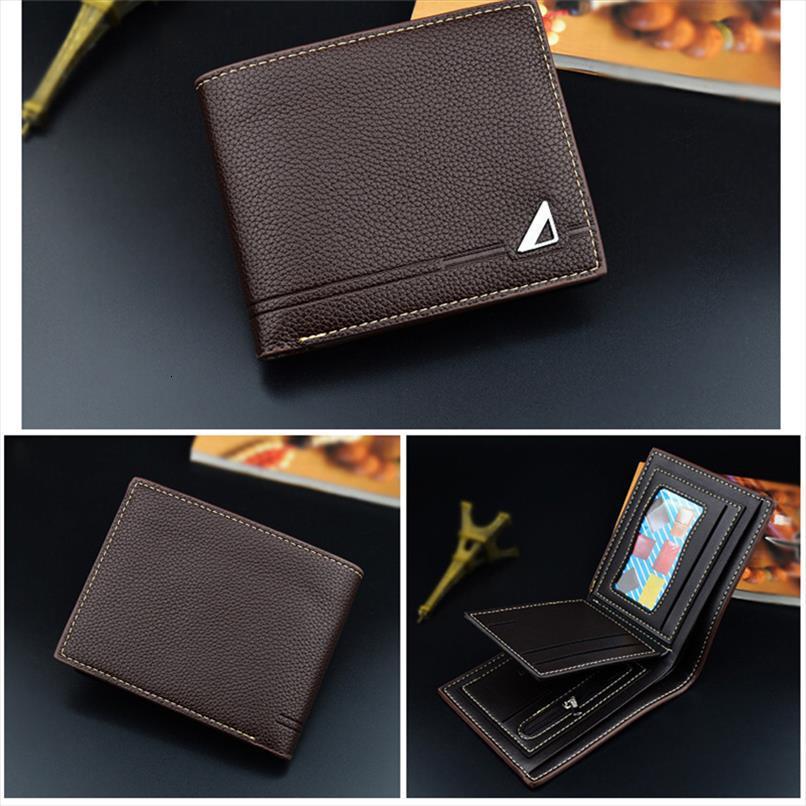 2021 Men Wallets Short Pu Leather High Quality Three Fold Simple Fashion Boyfriend Wallet Gifts