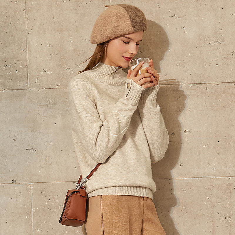 Amii Minimalism Winter Sweaters For Women Causal Women's Turtleneck Sweater Causal Female Pullover Tops Women's Sweater 12030465 201225