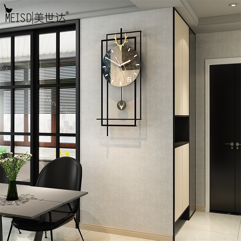 MEISD Large Wall Clock Pendulum Watch Hanging on the Wall Modern Quartz Horloge Home Decor Living Room Art Posters Free Shipping LJ201211