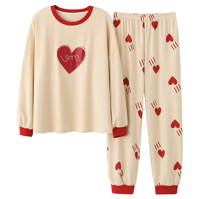 Womens Full Cotton Pajamas Pyjamas Set Long Sleeve Sleepwear Pijamas Pajamas Suit Female Sleep Two Piece Set Loungewear Big Size 201217